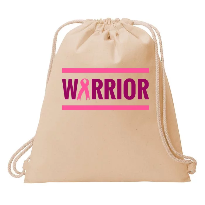 Warrior Breast Cancer Ribbon Drawstring Bag