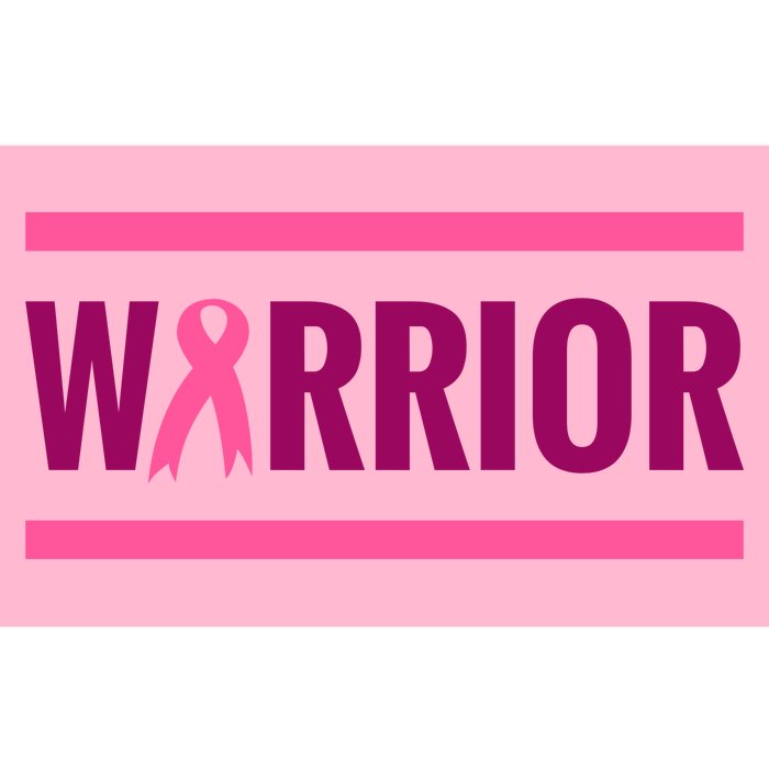 Warrior Breast Cancer Ribbon Bumper Sticker