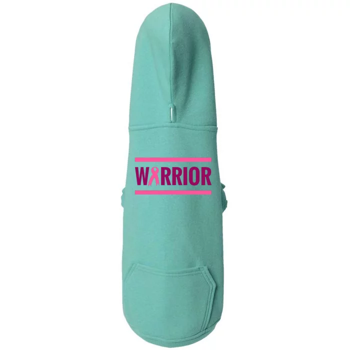 Warrior Breast Cancer Ribbon Doggie 3-End Fleece Hoodie