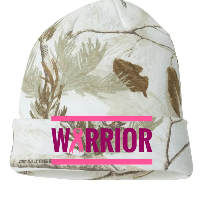 Warrior Breast Cancer Ribbon Kati - 12in Camo Beanie