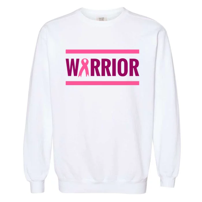 Warrior Breast Cancer Ribbon Garment-Dyed Sweatshirt