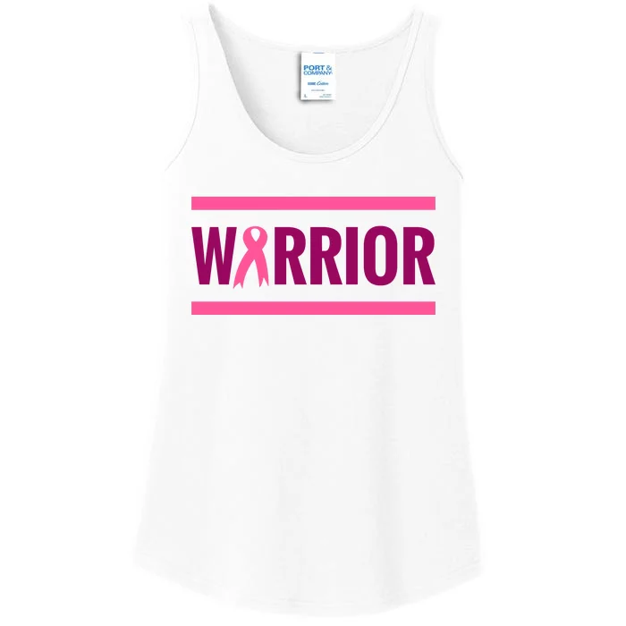 Warrior Breast Cancer Ribbon Ladies Essential Tank