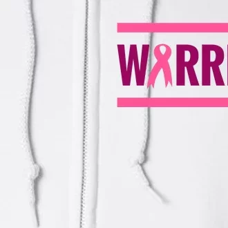 Warrior Breast Cancer Ribbon Full Zip Hoodie