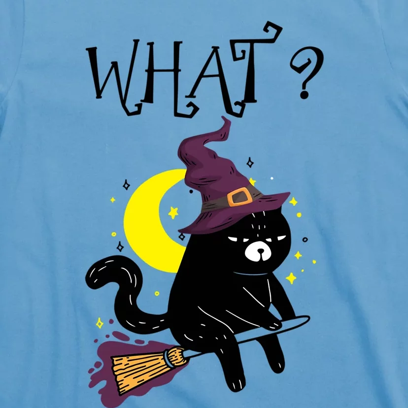 What Black Cat Witch Broom Moon Halloween Cute Gift T-Shirt