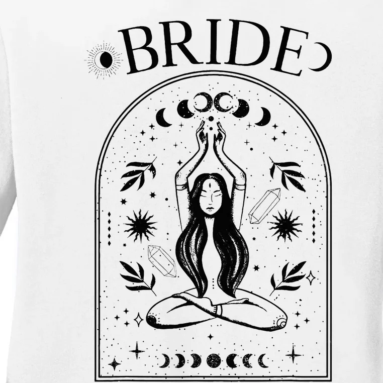 Witchy Bride Coven Tarot Celestial Gothic Bachelorette Party Ladies Long Sleeve Shirt