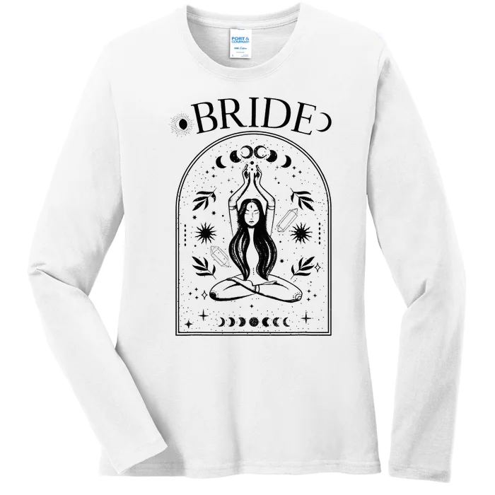 Witchy Bride Coven Tarot Celestial Gothic Bachelorette Party Ladies Long Sleeve Shirt