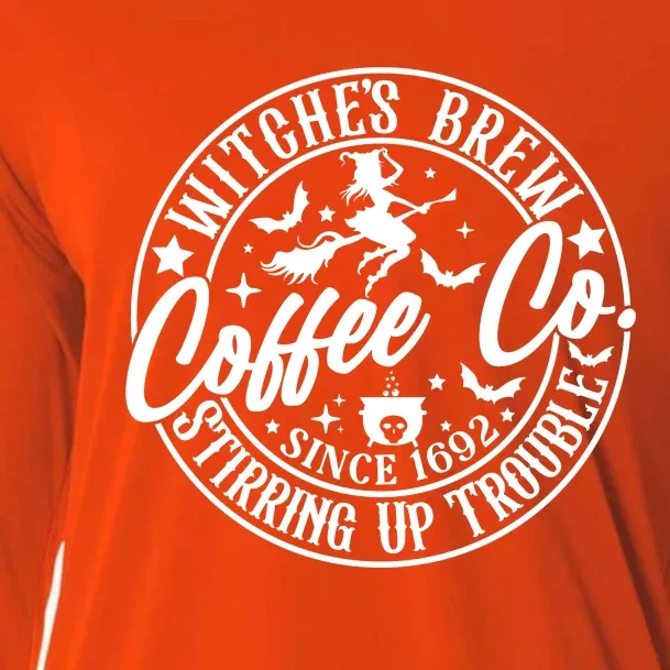 Witches Brew Coffee Halloween Graphic Cooling Performance Long Sleeve Crew