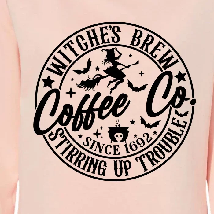 Witches Brew Coffee Halloween Graphic Womens California Wash Sweatshirt