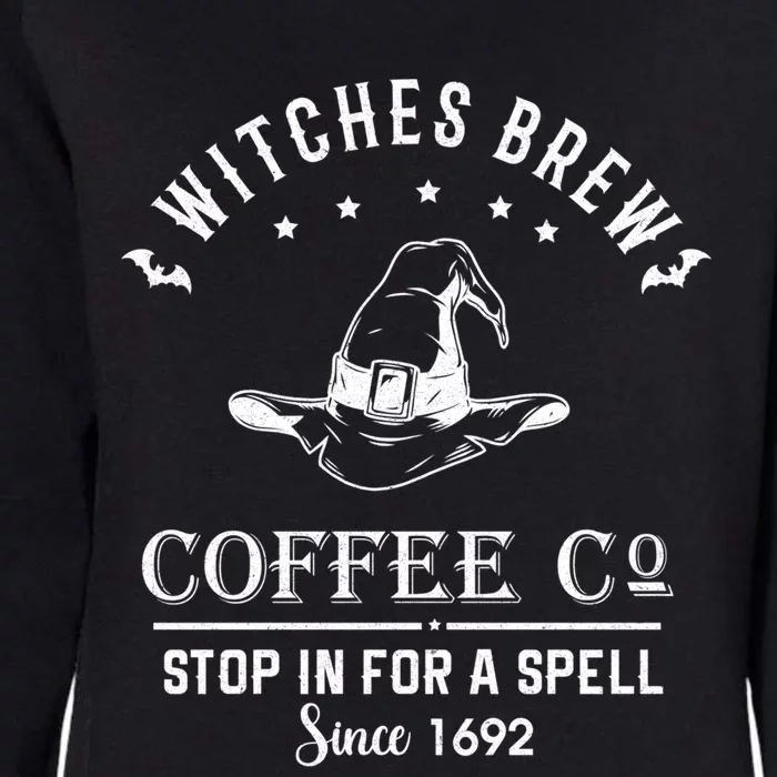 Witches Brew Coffee Co Halloween Stop For A Spell Since 1692 Womens California Wash Sweatshirt