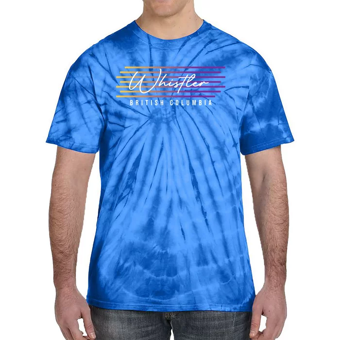 Whistler British Columbia Canada Retro Skiing Snowboarding Gift Tie-Dye T-Shirt