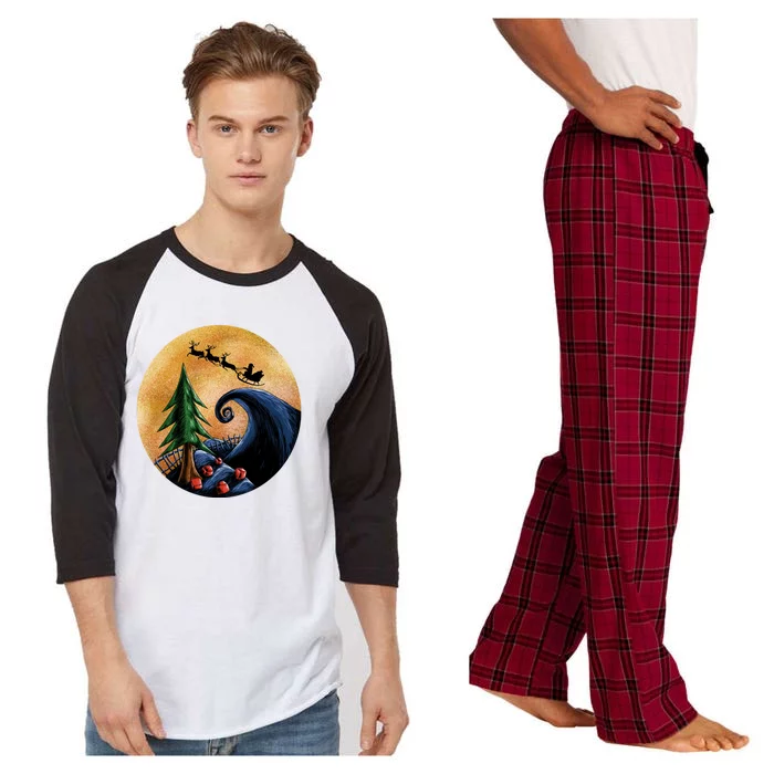 Work Before Christmas Santa's Art Wave Raglan Sleeve Pajama Set