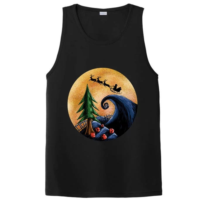 Work Before Christmas Santa's Art Wave Performance Tank