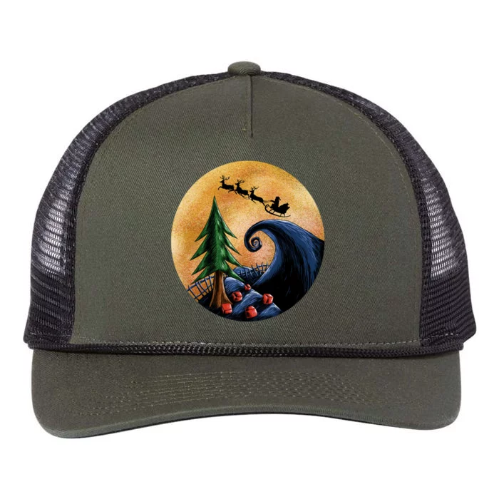 Work Before Christmas Santa's Art Wave Retro Rope Trucker Hat Cap