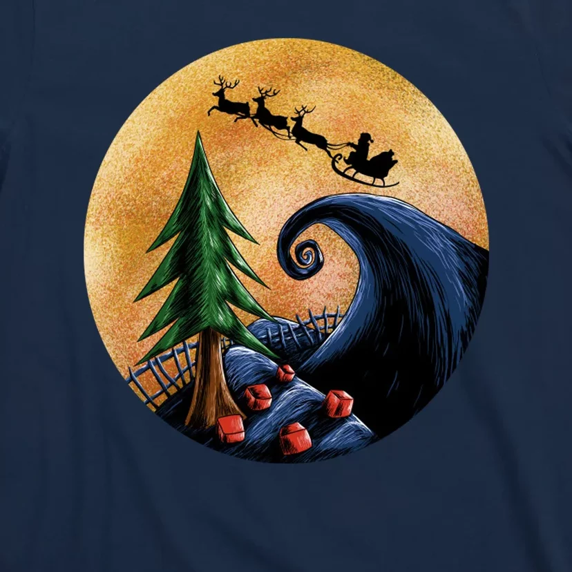 Work Before Christmas Santa's Art Wave T-Shirt