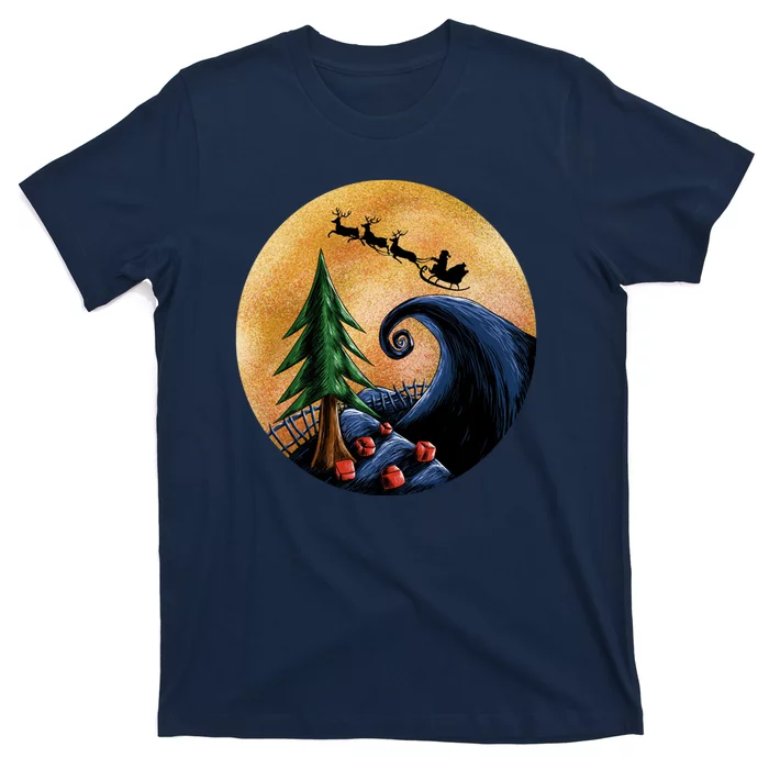 Work Before Christmas Santa's Art Wave T-Shirt