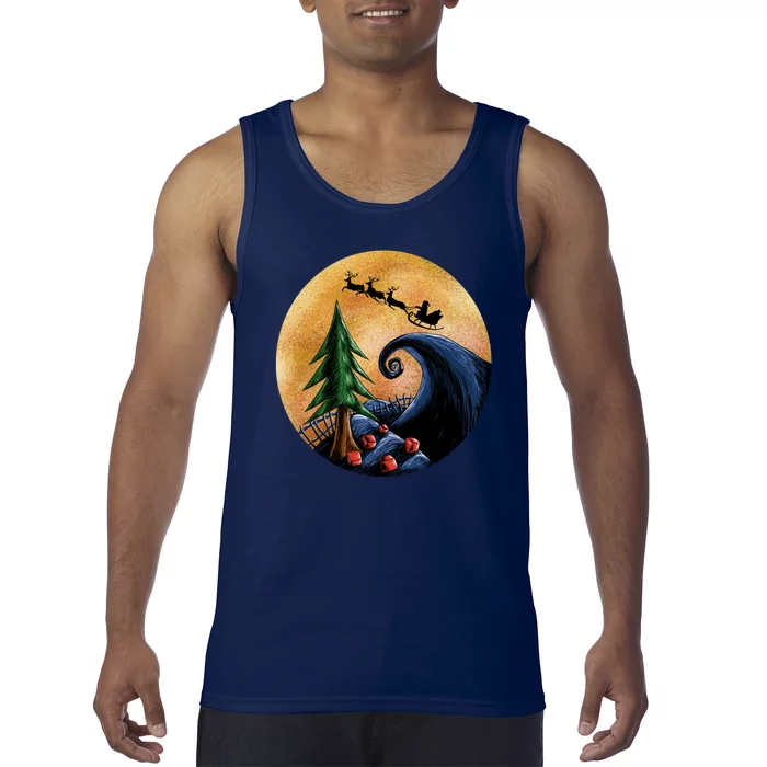 Work Before Christmas Santa's Art Wave Tank Top