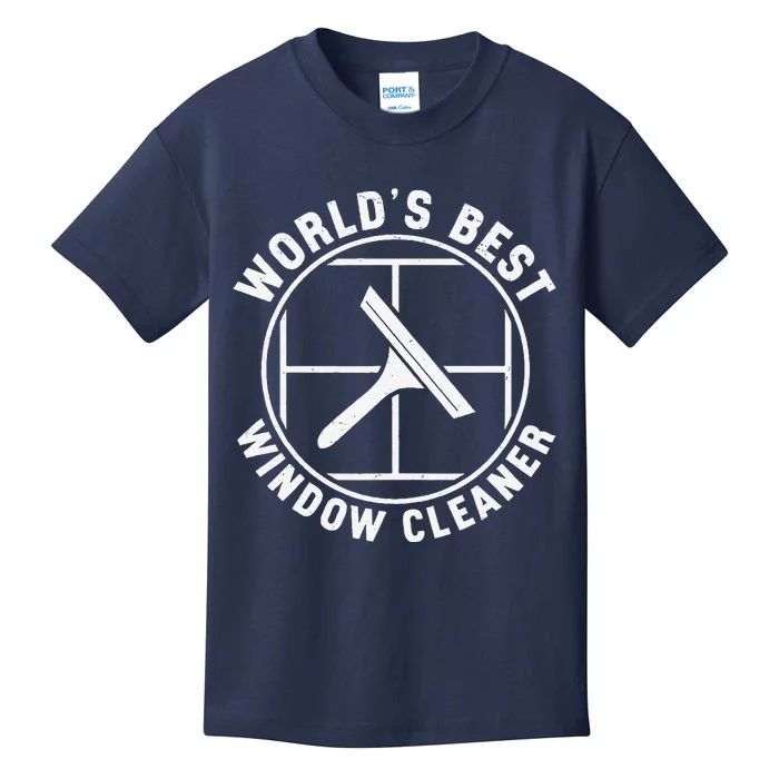 WorldS Best Cool Window Washing Professional Window Cleaner Kids T-Shirt