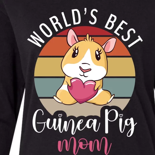 Worlds Best Cute Guinea Pig Mom Gift Womens Cotton Relaxed Long Sleeve T-Shirt