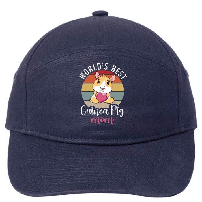 Worlds Best Cute Guinea Pig Mom Gift 7-Panel Snapback Hat