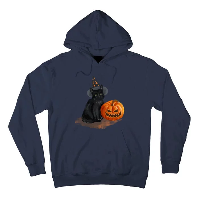 Witch Black Cat Pumpkin Halloween Tall Hoodie