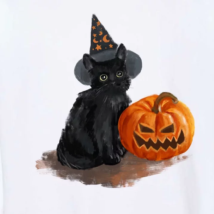 Witch Black Cat Pumpkin Halloween Garment-Dyed Sweatshirt