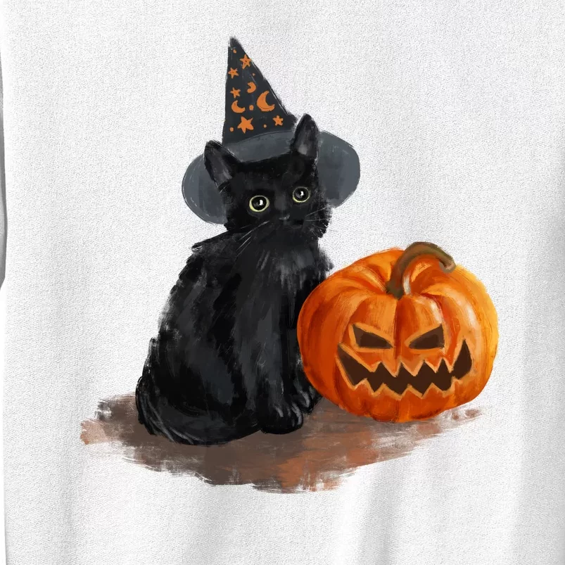 Witch Black Cat Pumpkin Halloween Sweatshirt