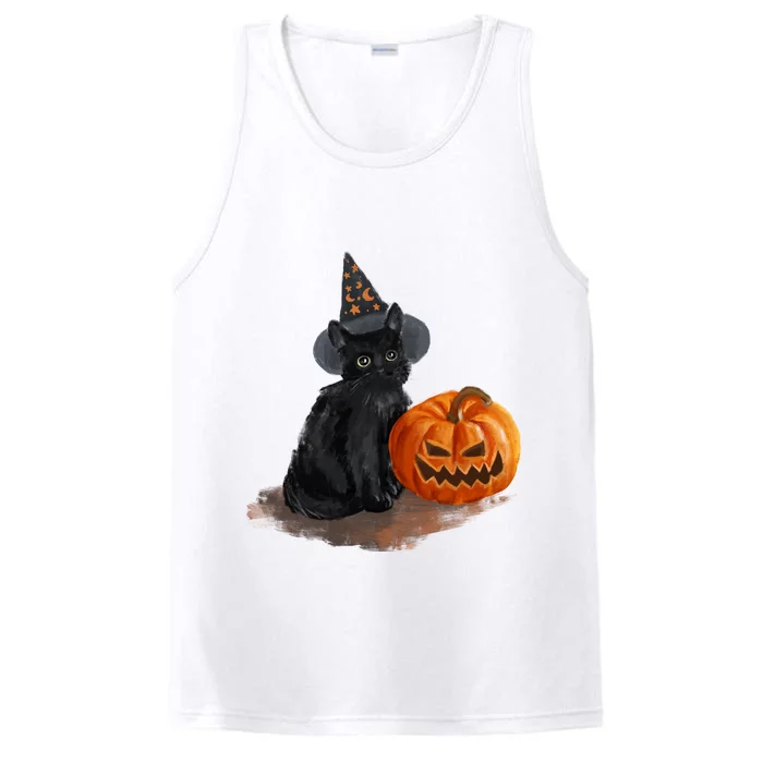 Witch Black Cat Pumpkin Halloween Performance Tank