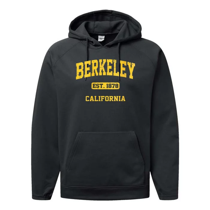 Womens Berkeley California CA Vintage State Athletic Style Performance Fleece Hoodie