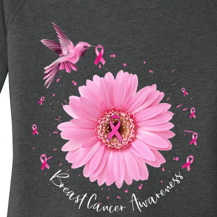 Warrior Breast Cancer Awareness Month Pink Ribbon Women's Perfect Tri Tunic Long Sleeve Shirt