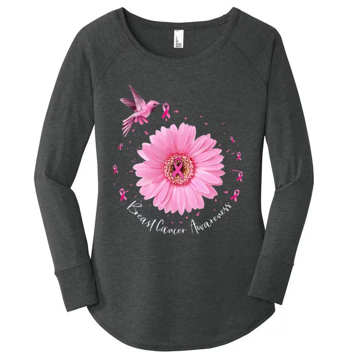 Warrior Breast Cancer Awareness Month Pink Ribbon Women's Perfect Tri Tunic Long Sleeve Shirt