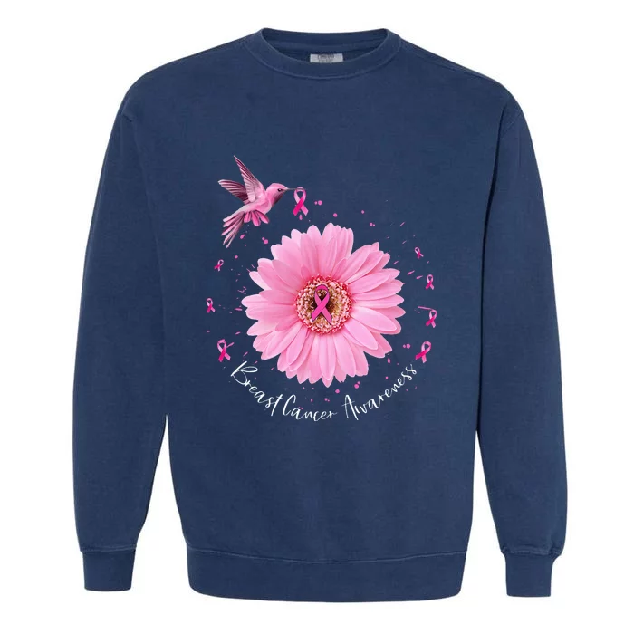 Warrior Breast Cancer Awareness Month Pink Ribbon Garment-Dyed Sweatshirt