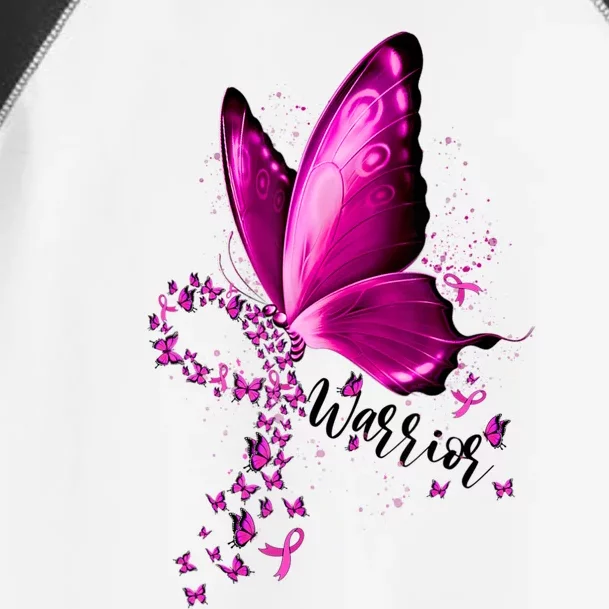 Warrior Breast Cancer Awareness Pink Ribbons Butterfly Toddler Fine Jersey T-Shirt