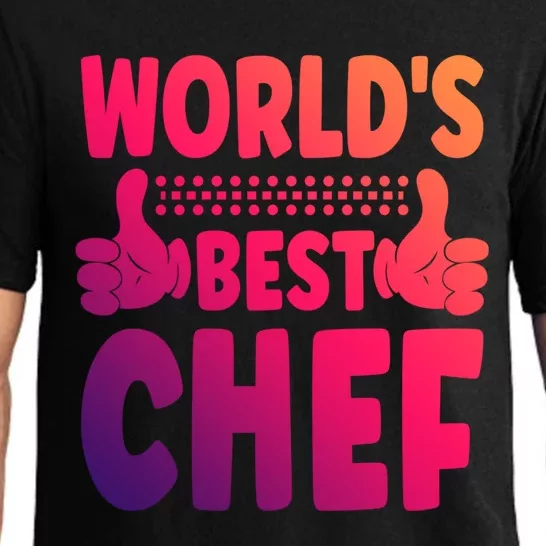 Worlds Best Chef Job Title Funny Profession Chef Gift Pajama Set