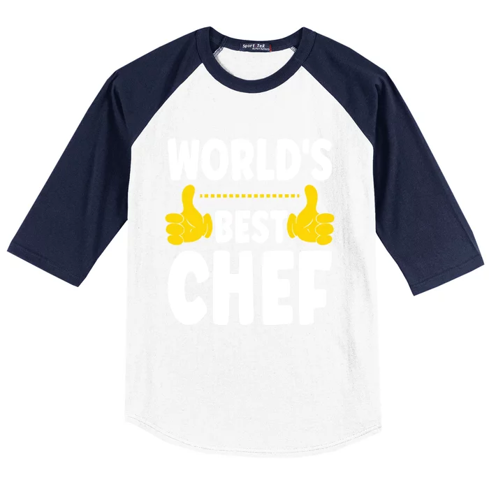 Worlds Best Chef Job Title Funny Profession Chef Funny Gift Baseball Sleeve Shirt