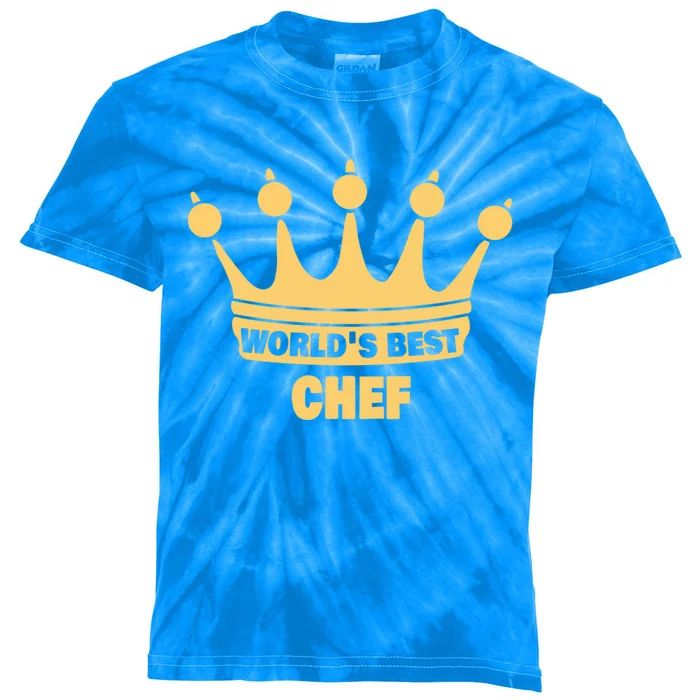 Worlds Best Chef Saying Funny Chef Gift Kids Tie-Dye T-Shirt