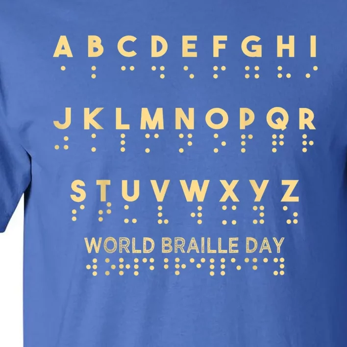 World Braille Day Blind Awareness Solidarity Tall T-Shirt