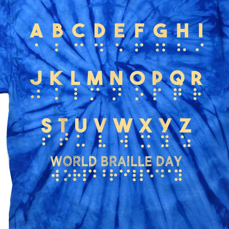 World Braille Day Blind Awareness Solidarity Tie-Dye T-Shirt