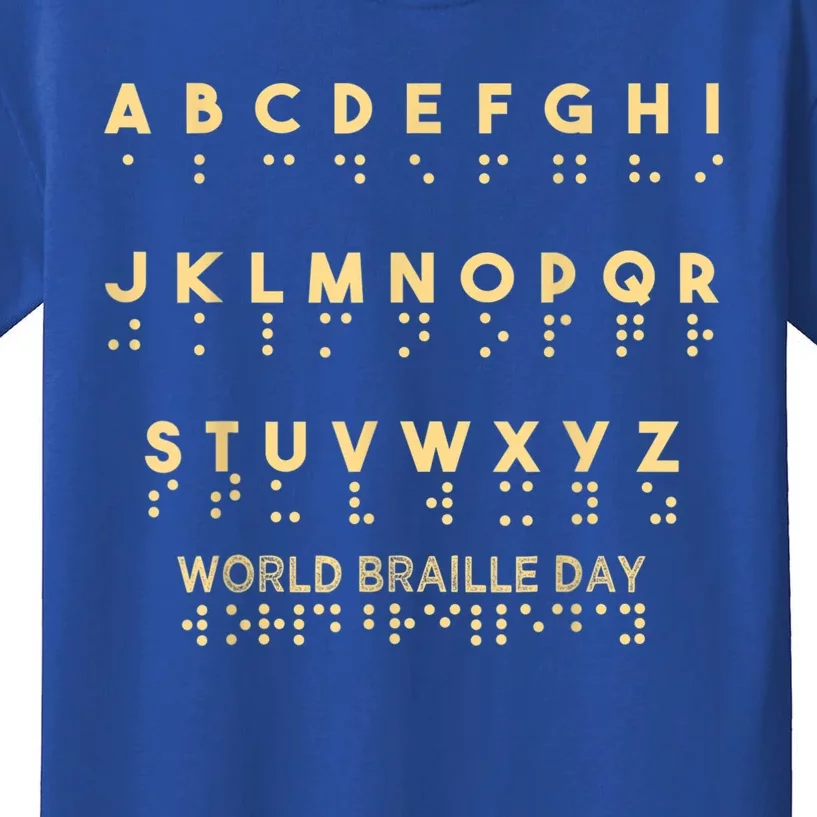 World Braille Day Blind Awareness Solidarity Kids T-Shirt