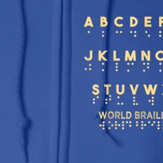 World Braille Day Blind Awareness Solidarity Full Zip Hoodie