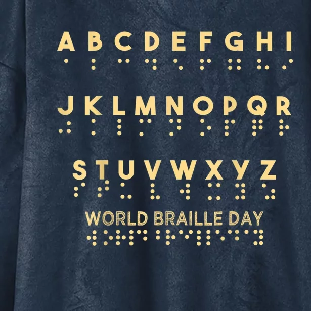 World Braille Day Blind Awareness Solidarity Hooded Wearable Blanket