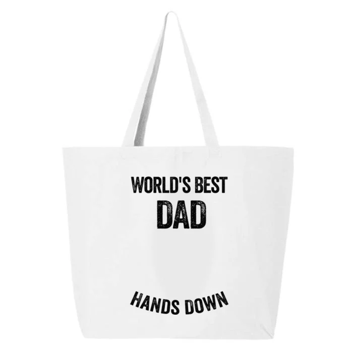 Worlds Best Dad Hands Down Make A Handprint 25L Jumbo Tote