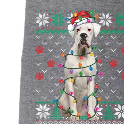 White Boxer Dog Christmas Ugly Sweater Boxer Lover Xmas Gift Doggie 3-End Fleece Hoodie