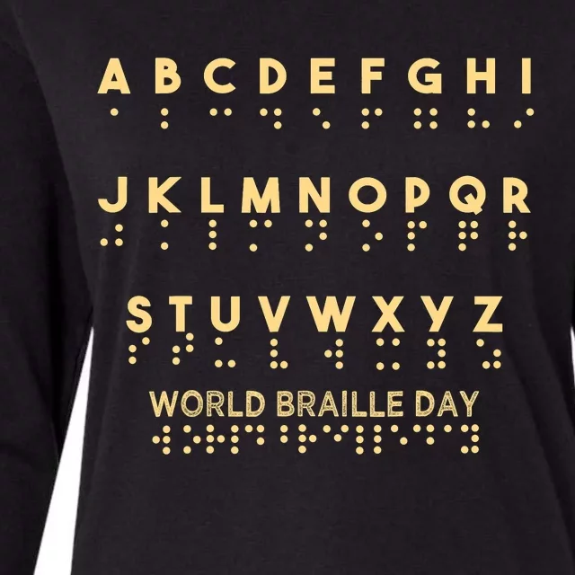 World Braille Day Blind Awareness Solidarity Womens Cotton Relaxed Long Sleeve T-Shirt