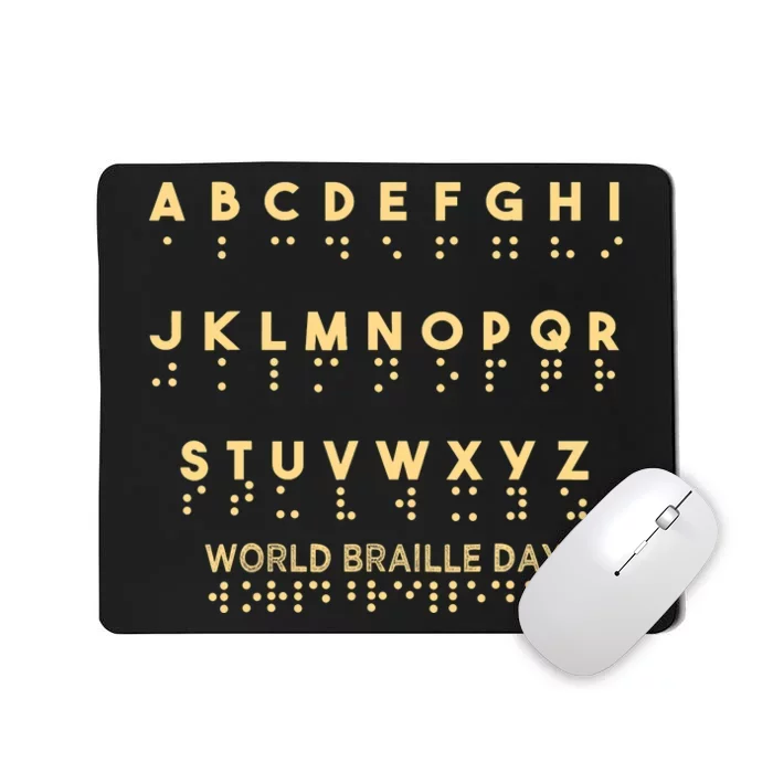 World Braille Day Blind Awareness Solidarity Mousepad