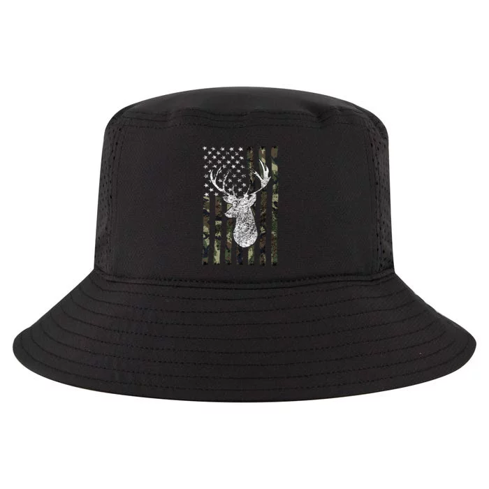 Whitetail Buck Deer Hunting American Camouflage Usa Flag Cool Comfort Performance Bucket Hat