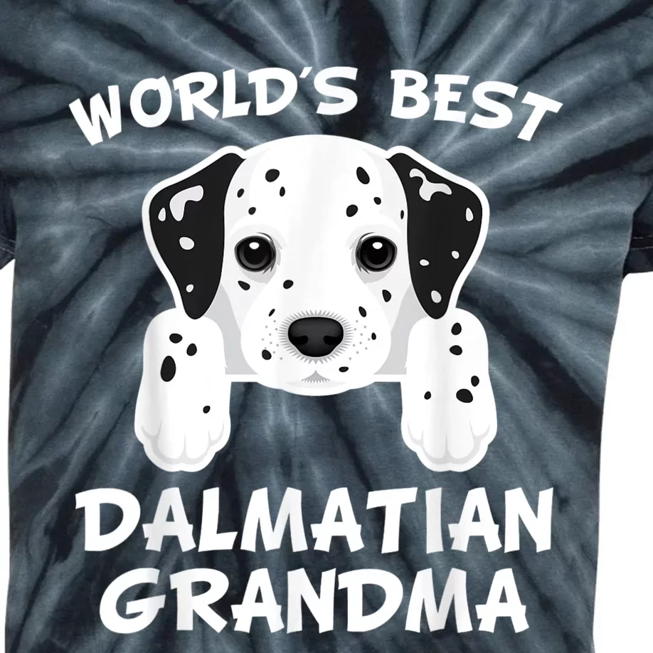 World's Best Dalmatian Grandma Dog Granddog Kids Tie-Dye T-Shirt