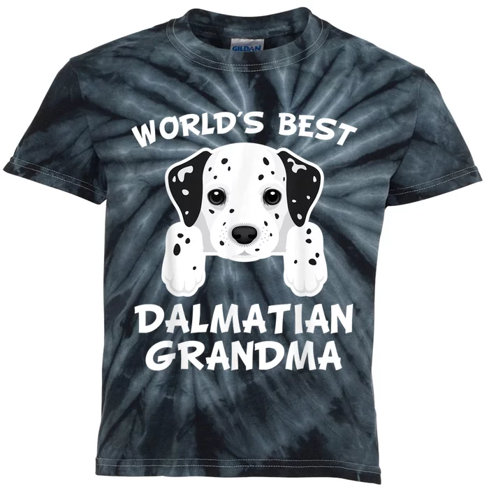 World's Best Dalmatian Grandma Dog Granddog Kids Tie-Dye T-Shirt