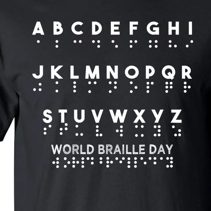 World Braille Day Blind Awareness Solidarity Design Tall T-Shirt