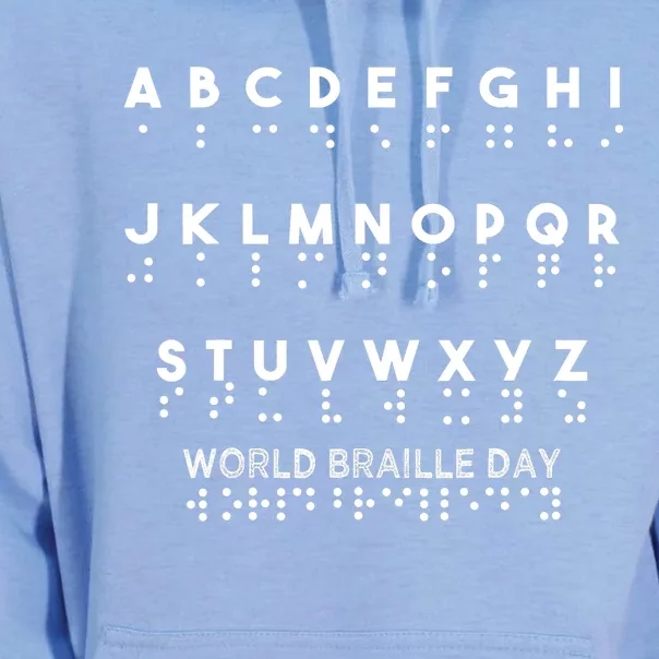 World Braille Day Blind Awareness Solidarity Design Unisex Surf Hoodie