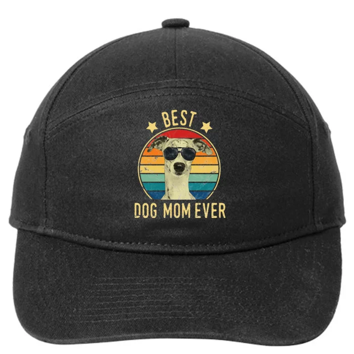 Womens Best Dog Mom Ever Whippet Mother's Day Gift 7-Panel Snapback Hat